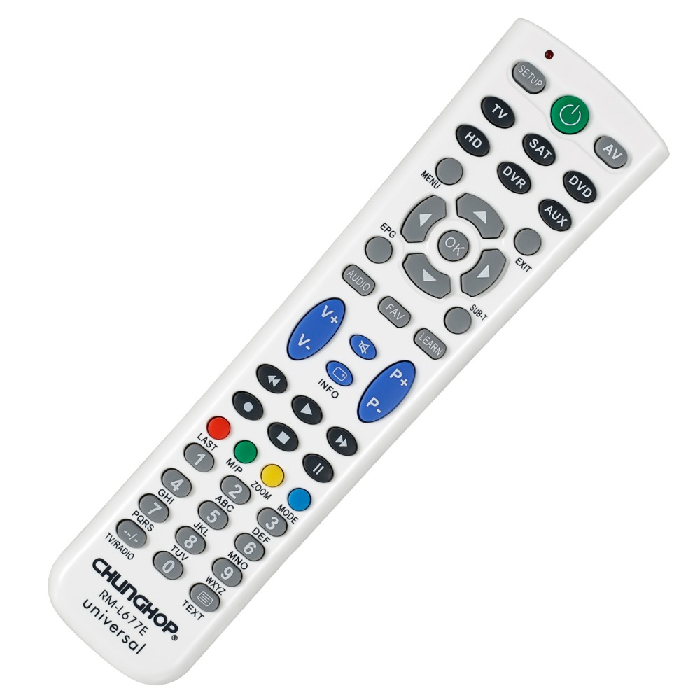 Universal Chunghop RM-L677E Remote Control for TV DVD SAT/CBL DVR AUX Television Digital Terrestre All Brand Controller