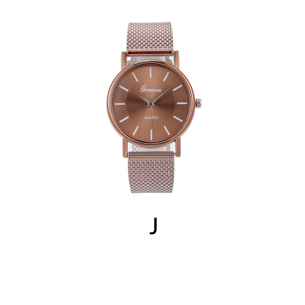 Quartz Montre Loisirs Sangle Femme Haut De gamme En Verre Bleu Vie Imperméable Mesdames Décontracté Simplicité Rond Montres: J