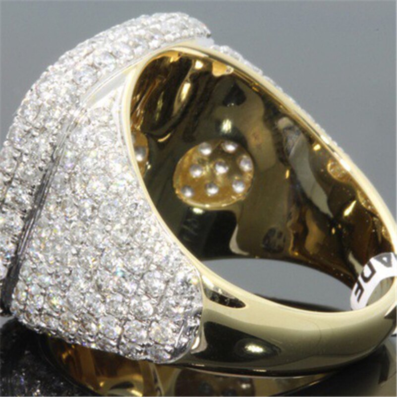 Anéis de diamante cheios de ouro 14k, para homens, hip-hop, pedra preciosa, anillos de bizutérias, para casamento, diamante brilhante anel de joias,