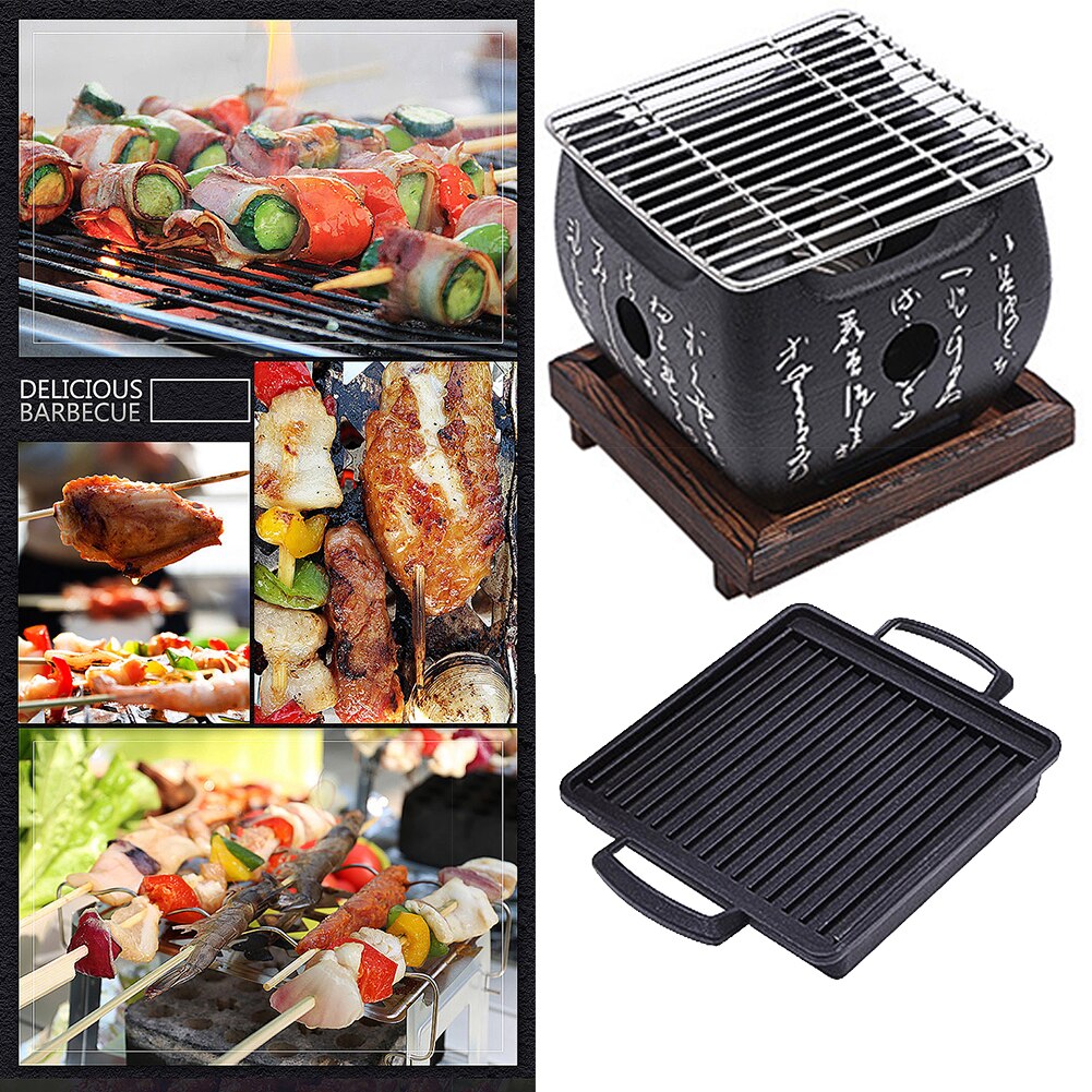 Charcoal Grill Outdoor Picnic Garden Party Terrace BBQ Beach Grill Grill Plate Portable Grill Tool Accessorie Reusable Grill Box