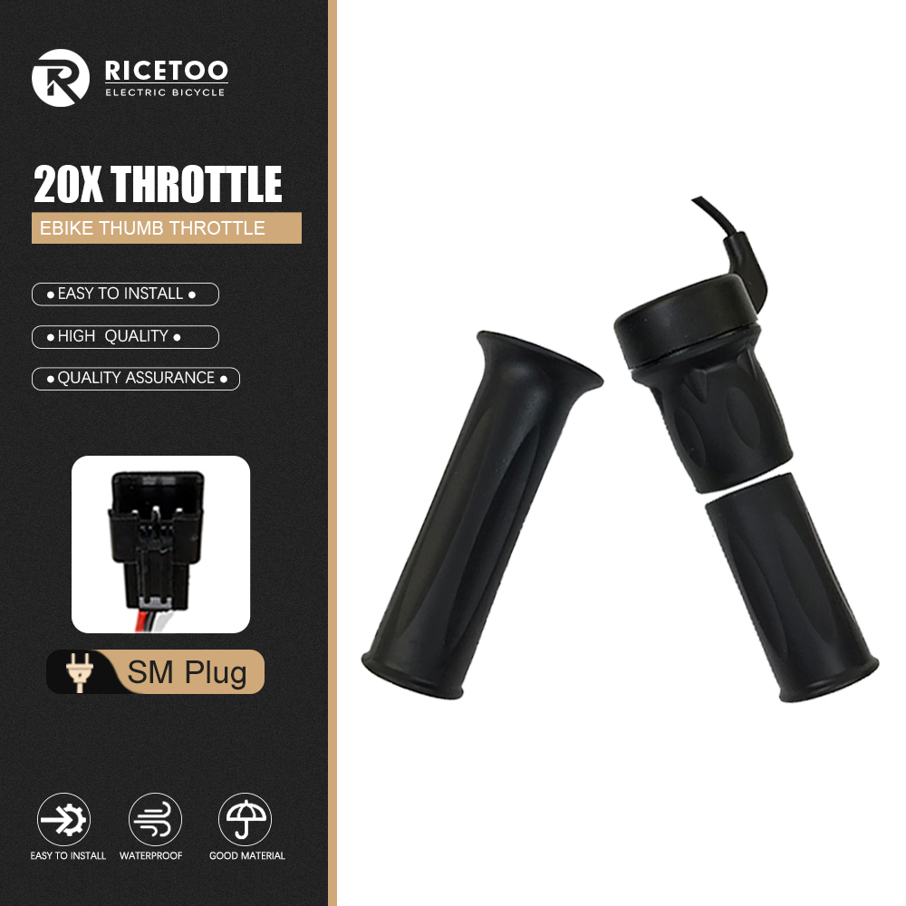 WUXING 20X76X Electric Bicycle Half Twist Throttle 3pin SM Waterproof Plug Connector Electric Scooter: Light Grey
