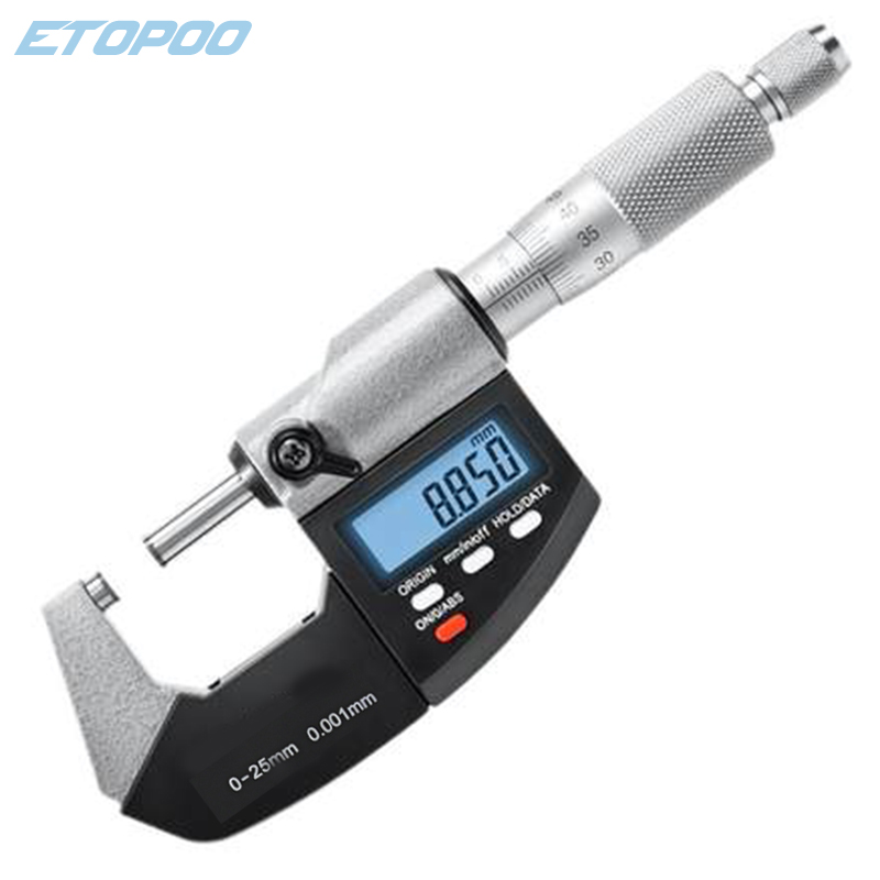 Wysokiej jakości 0-25Mm mikron cyfrowy zewnętrzny mikrometr elektroniczny mikrometr 0.001Mm cyfrowy miernik narzędzia pomiarowe