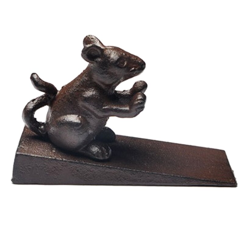 Heavy Duty Decor Door Stoppers Vintage Animal Shaped Door Block Anti-folder Hand: little mouse