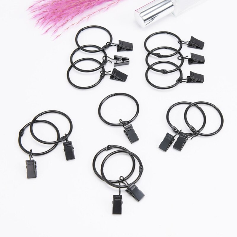 20pz anelli per tende apribili in metallo clip ganci per tendaggi decorativi antiruggine
