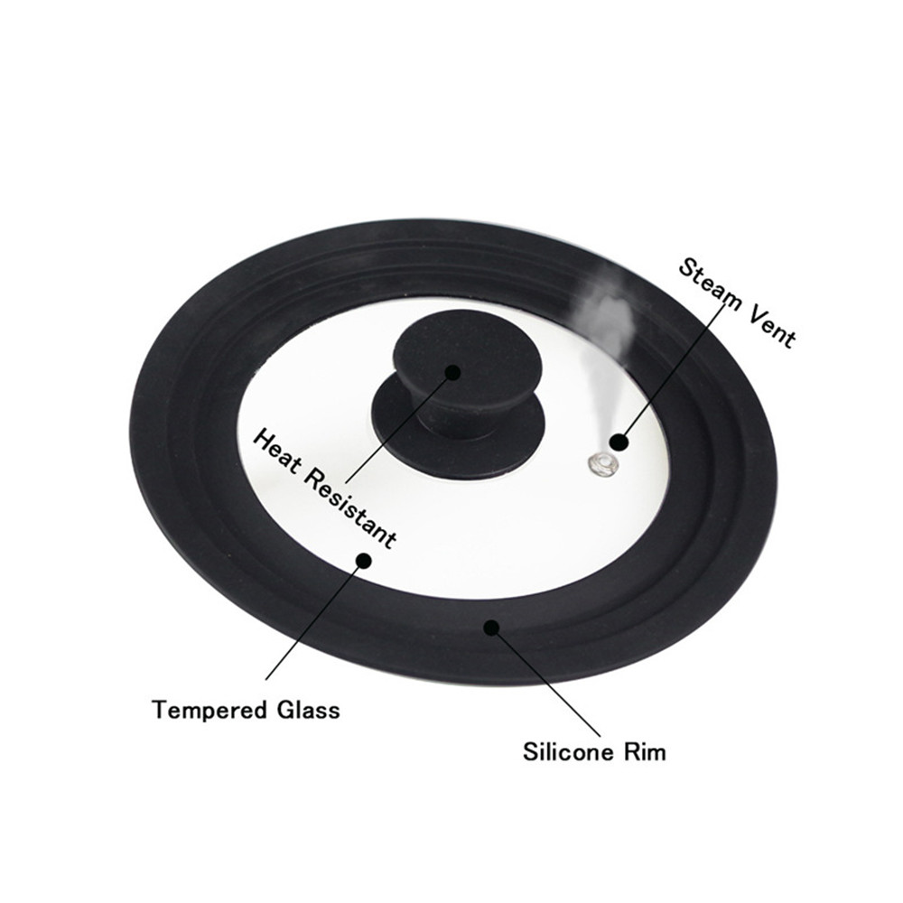 Tapa de olla Visual multifuncional, tapas de vidrio, Wok, sartén, cubierta para utensilios de cocina resistentes al calor de silicona, 20, 22, 24, 26, 28 y 30cm