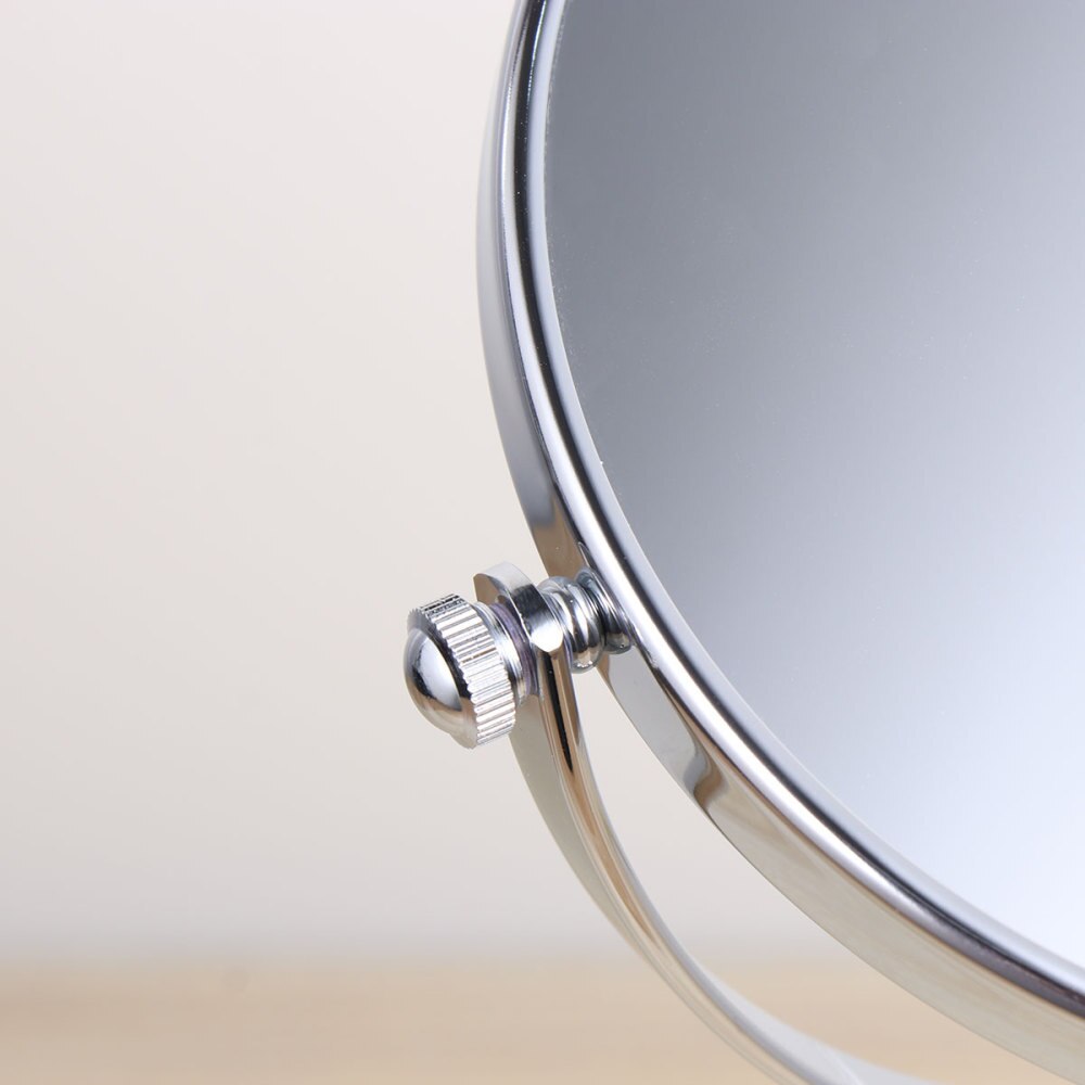 1PC Double Side Cosmetic Mirror Magnification Desktop Makeup Mirror for Home (8 Inch 3 Times Magnification Silver)