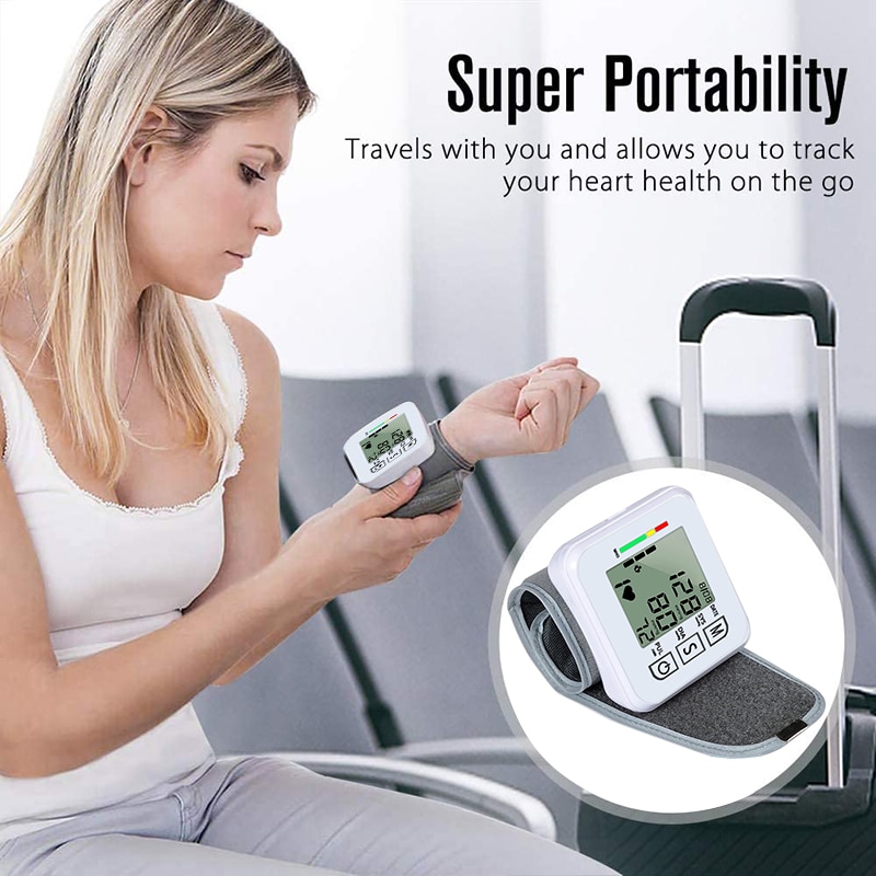 Electronic Sphygmomanometer Wrist For the elderly Health Heart Rate Blood Pressure Measurement Monitor LED Big Screen Display