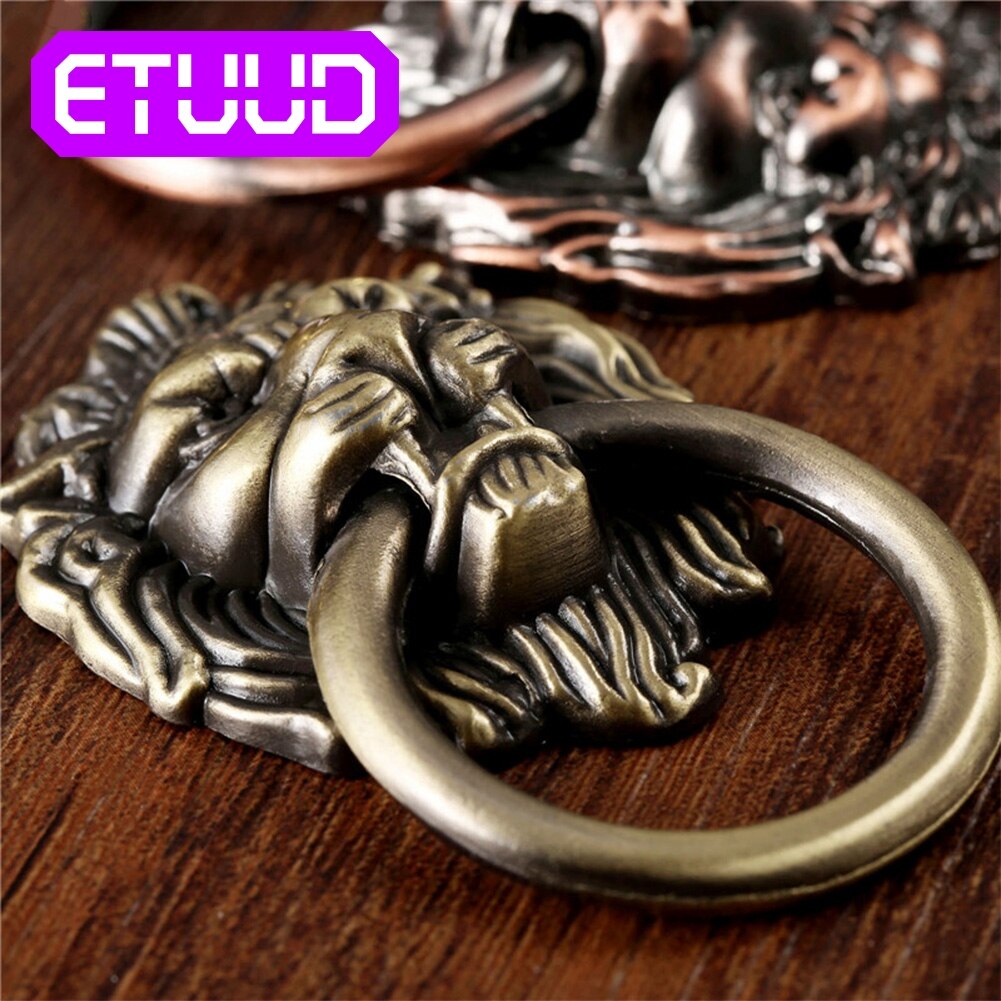 Vintage Dragon Dresser Drawer Knobs Head Lion Head Drawer Cabinet Door Pull Handle Ring Hardware Retro Dragon furniture handles