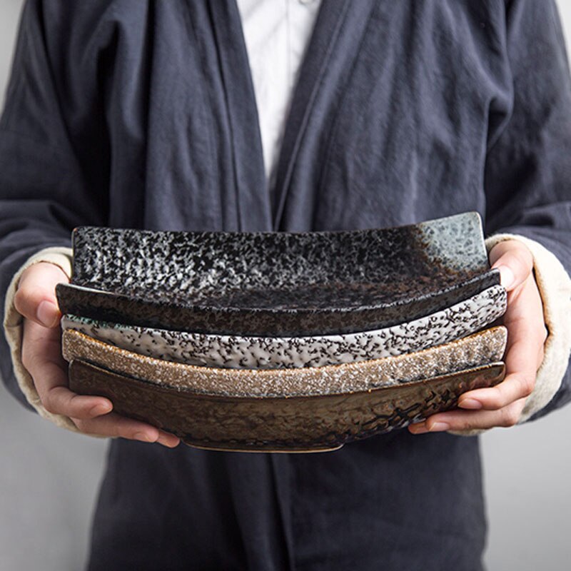 FANCITY Japanese-style Japanese-style ceramic pottery characteristic restaurant tableware Boat-shaped dishes, sushi dis