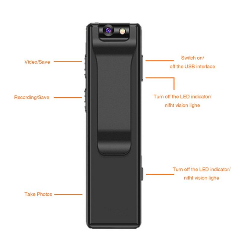 1080P Mini Camera Draagbare Digitale Video Recorder Werable Body Camera Usb Opladen Beveiligingscamera &#39;S Ingebouwde Microfoon/speaker