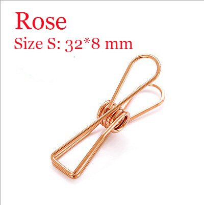 20 pcs/1 lot Cute Metal Binder Clips Clips Small Craft Photo Pegs office bookmarks Kawaii Stationery 5 Color Size S M L: Rose Size S