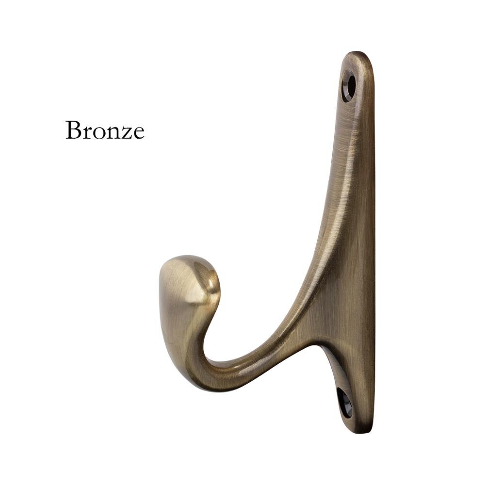 Wide hook Hat Coat Clothes Hanger Hook fixed on wall or wood metal hooks clip hook lock latch for door: Bronze