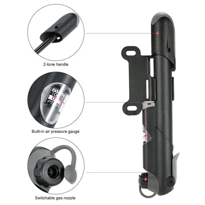 Tragbare Fahrrad Pumpen Mini Mountainbike Hand Pumpe 100psi Radfahren Luftpumpe Ball Spielzeug Reifen Inflator für Schrader Presta Ventil