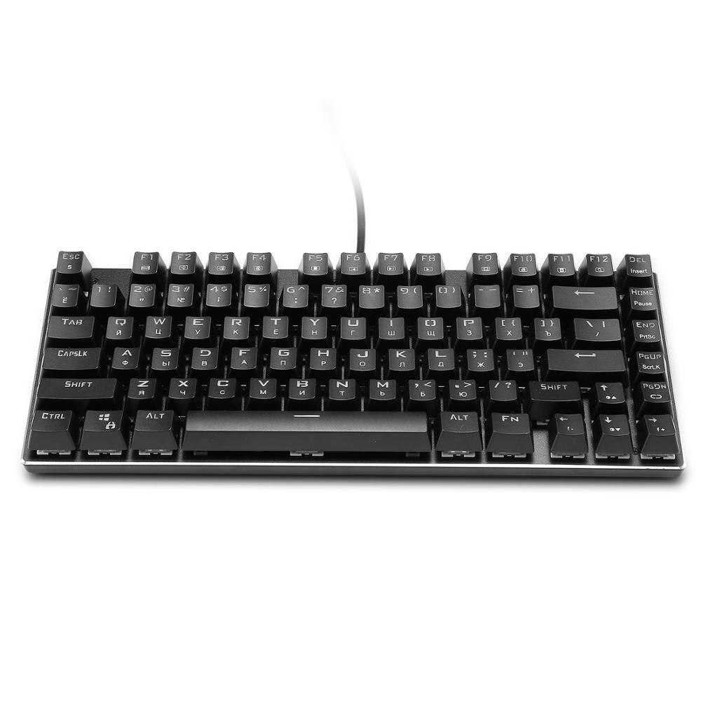 Z88 RGB Backlit Small Mechanical Keyboard Outemu Switches Tenkeyless No Number Pad 81 Keys Mini Gaming Keyboard for Typist Gamer: Russian Black / Outemu Blue