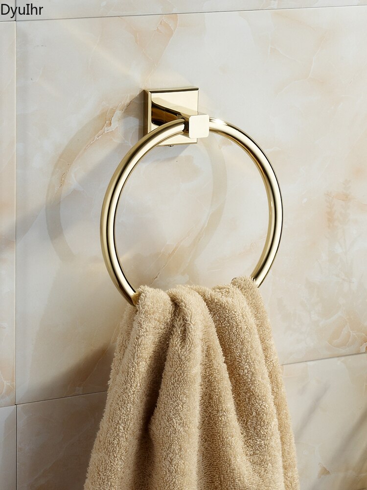 Handdoekenrek Ring Gratis Geperforeerde Ring Handdoek Handdoek Nordic Creatieve Golden Badkamer Handdoek Ring Ring Gold Dyuihr