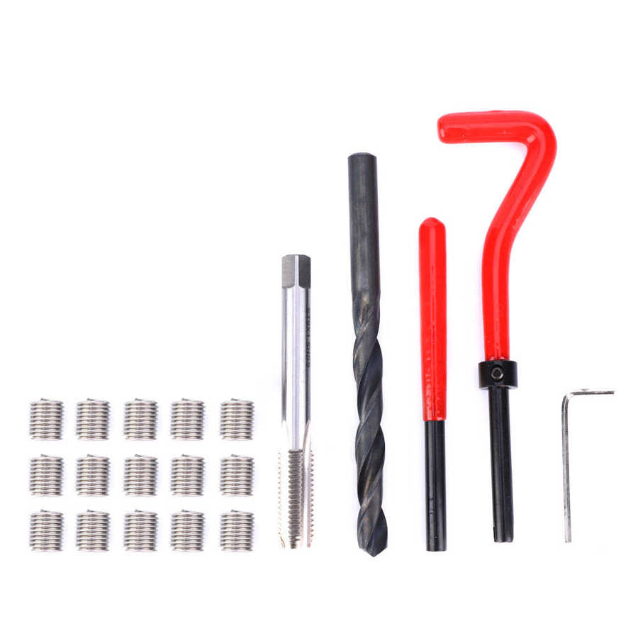 20 Pcs Female Thread Repairing Kit M9x1 5 Stainless Steel Rethreading Tap Set Fastening Thread Insert Set Spiral Wire Screw
