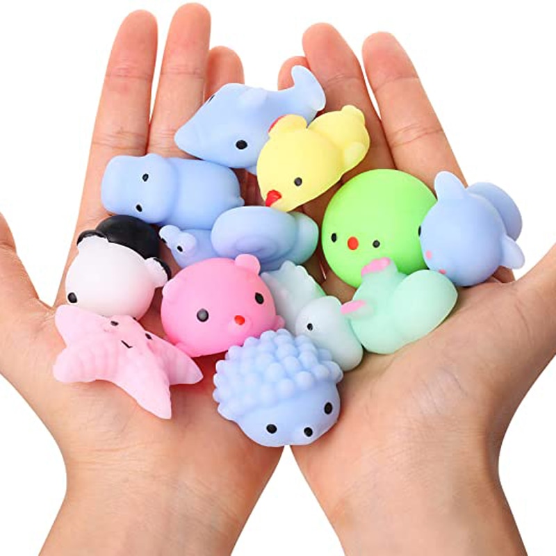 Balle anti-Stress à presser Mochi, jouet en forme d&#39;animal mignon, anti-Stress, doux et collant, amusant
