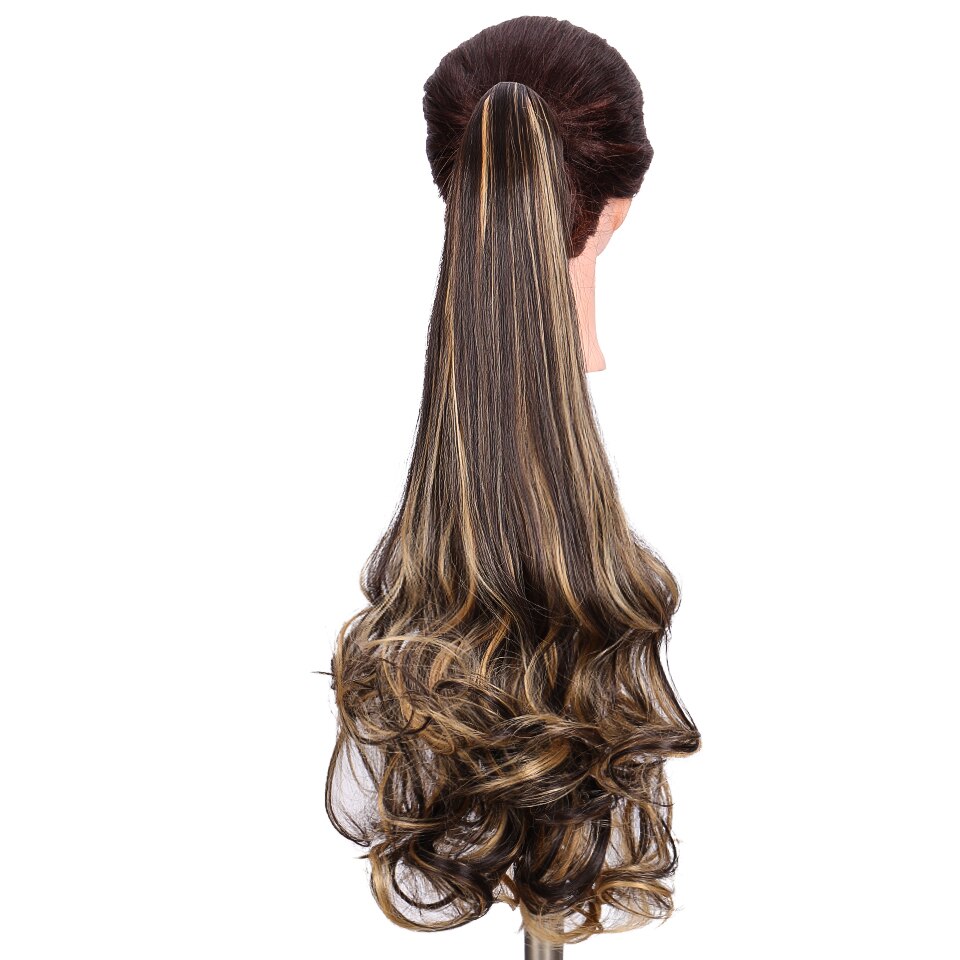 Lvhan kemisk fiber højtemperaturbestandigt hår syntetiske hestehalepoteclips til kvinder i hårforlængelsen bølget krøllet stil: 106