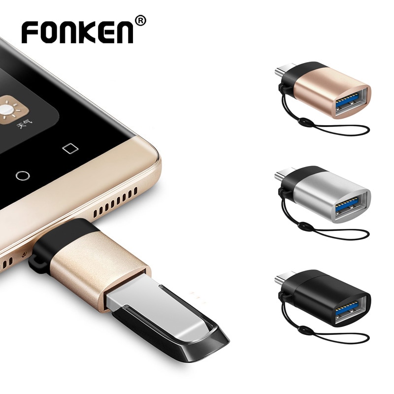 Fonken usb c otg-adapter voor macbook, tablet type c naar usb 3.0- converterkabel, mobiele telefoon otg, gampad, muis, printer otg-connector