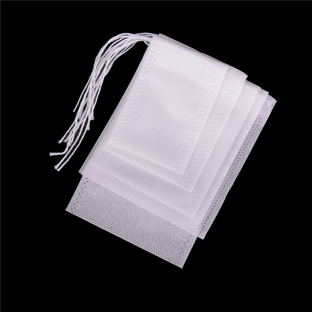 N2HAO-bolsas de té desechables, bolsitas de té vacías con cuerda, bolsa de sellado para té, tela no tejida, papel, 100 Uds.