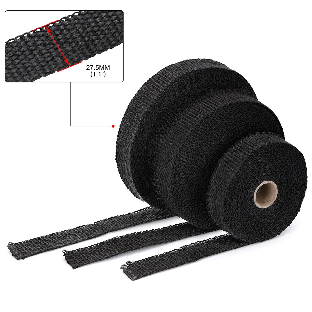 5M/10M/15M Motorcycle Exhaust Thermal Tape Header Heat Wrap Manifold Insulation Roll Resistant with Stainless Ties