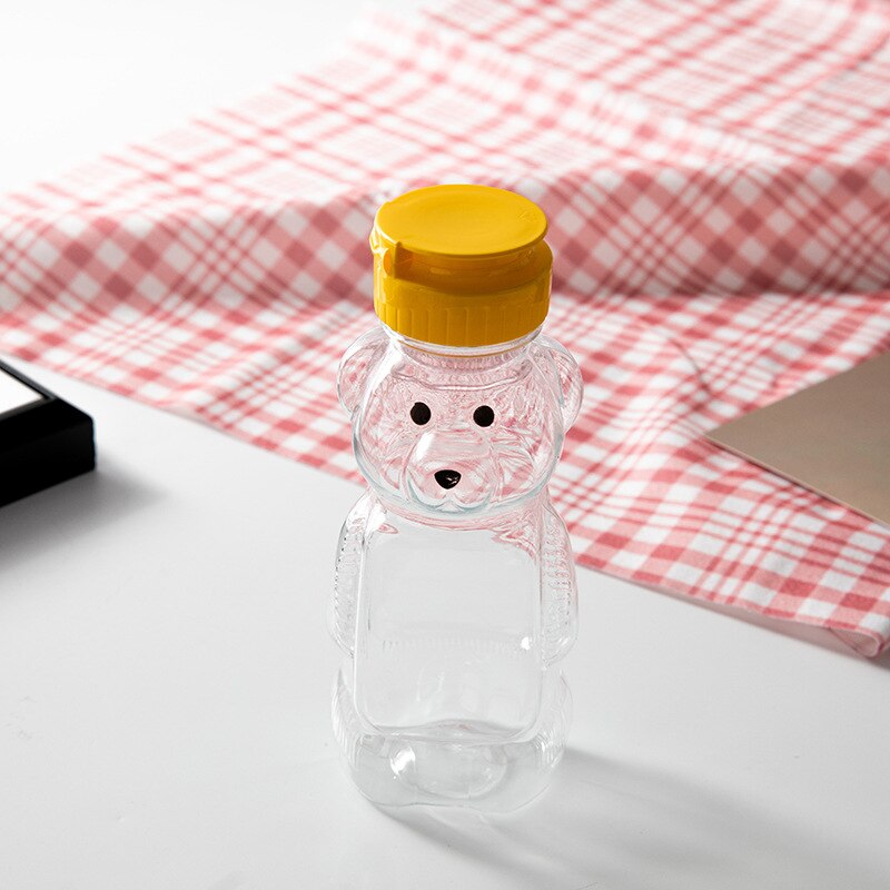 1pc 240ml Plastic Squeeze Condiment Bottles Bear Shape Honey Sauce Mustard Jam Dispenser Plastic Bear Honey Bottle