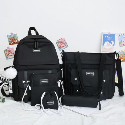 Korean New Casual Backpack 2026.5 Piece Set Casual Backpacks Women Korean Harajuku... - Grandado