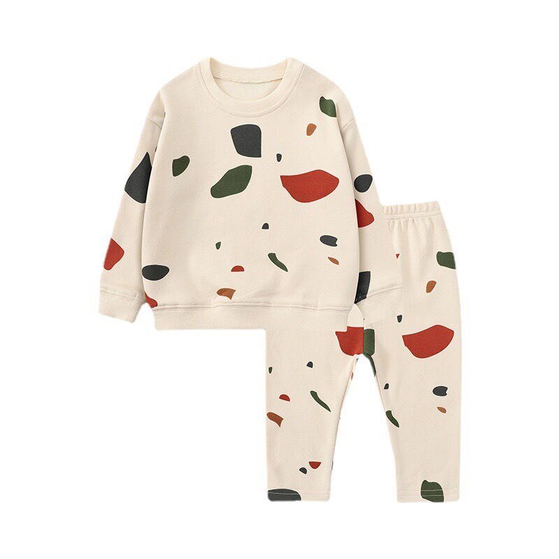 Nuovi set di abbigliamento per la casa delle ragazze per il bambino autunno indumenti da notte manica lunga stampa Top e pantaloni set di pigiami per bambini vestiti per bambini