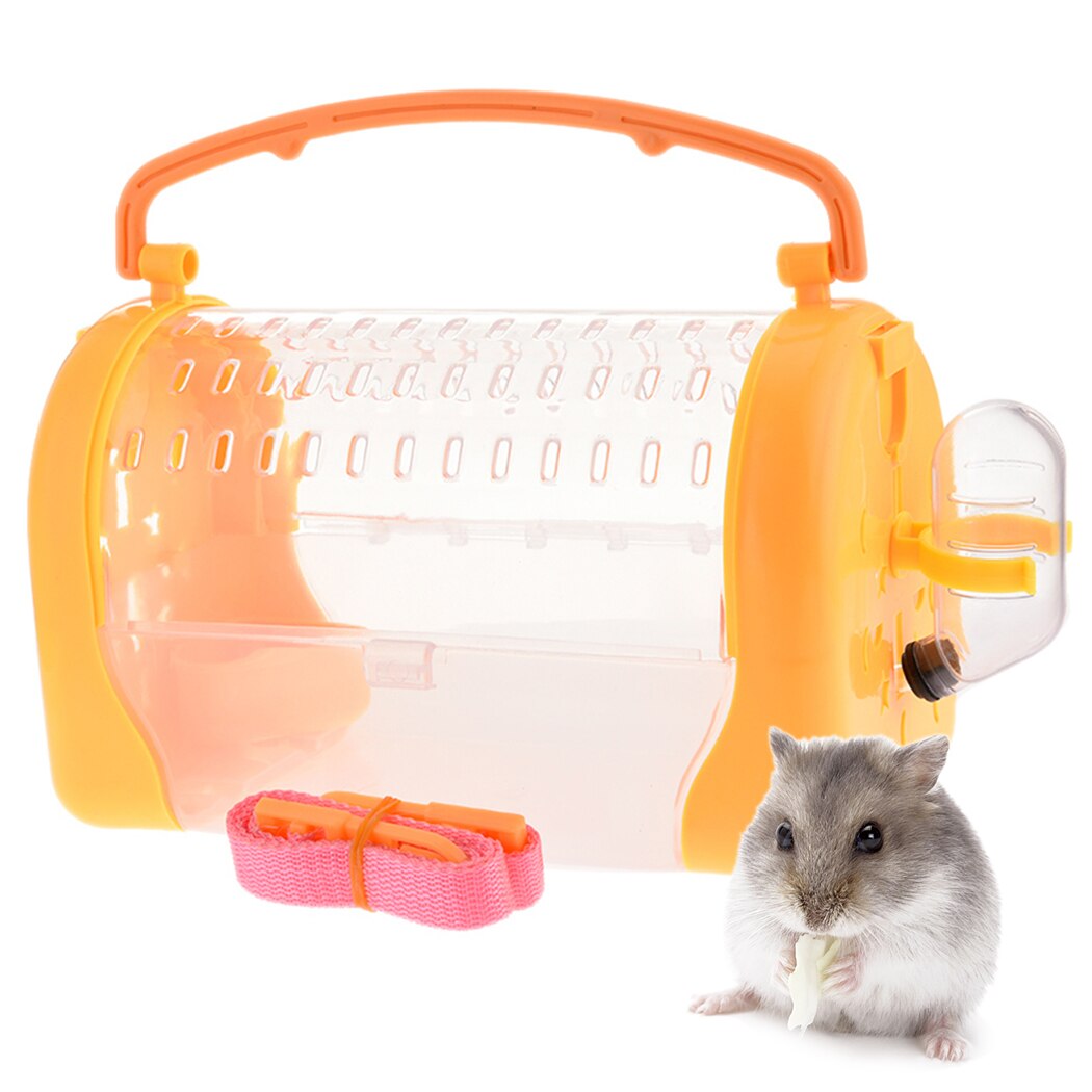 Bærbare kæledyrsbæretasker lille kæledyrsrejsetaske hamsterbærer åndbar skuldertasker rem små dyreforsyninger til udendørs: Gul