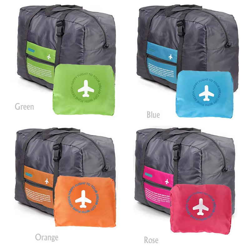 Nueva bolsa de equipaje de viaje impermeable plegable, bolsa de almacenamiento de equipaje de gran capacidad, bolso de viaje para equipaje de embarque, adecuado para bu: Beige