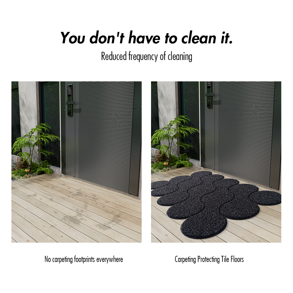 Udendørs dørmåtter, indendørs velkomstmåtte til sko, skridsikker vandabsorberende gummimåtte til indgangen, smudsafvisende gulvmåtte, dekorativt tæppe