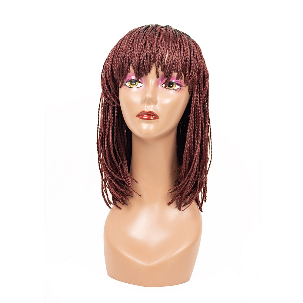 Cheveux Tressés synthétiques Boîte Tresse Perruques Pour Femmes Tresse Africaine Perruque Pas Cher Perruques Tressées Synthétiques Bob Perruque Perruques Tressées: TBug / 12inches