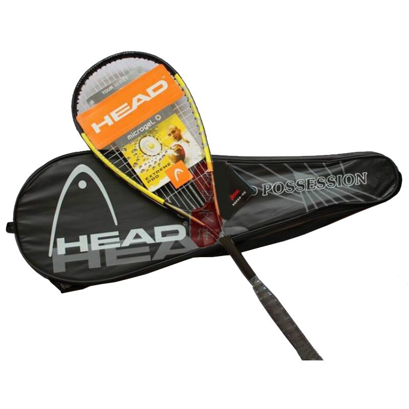 Bedste pris hoved squash ketcher let carbon materiale med squash ketcher taske speed ball ketchere sports træning ketsjer: Gul med taske