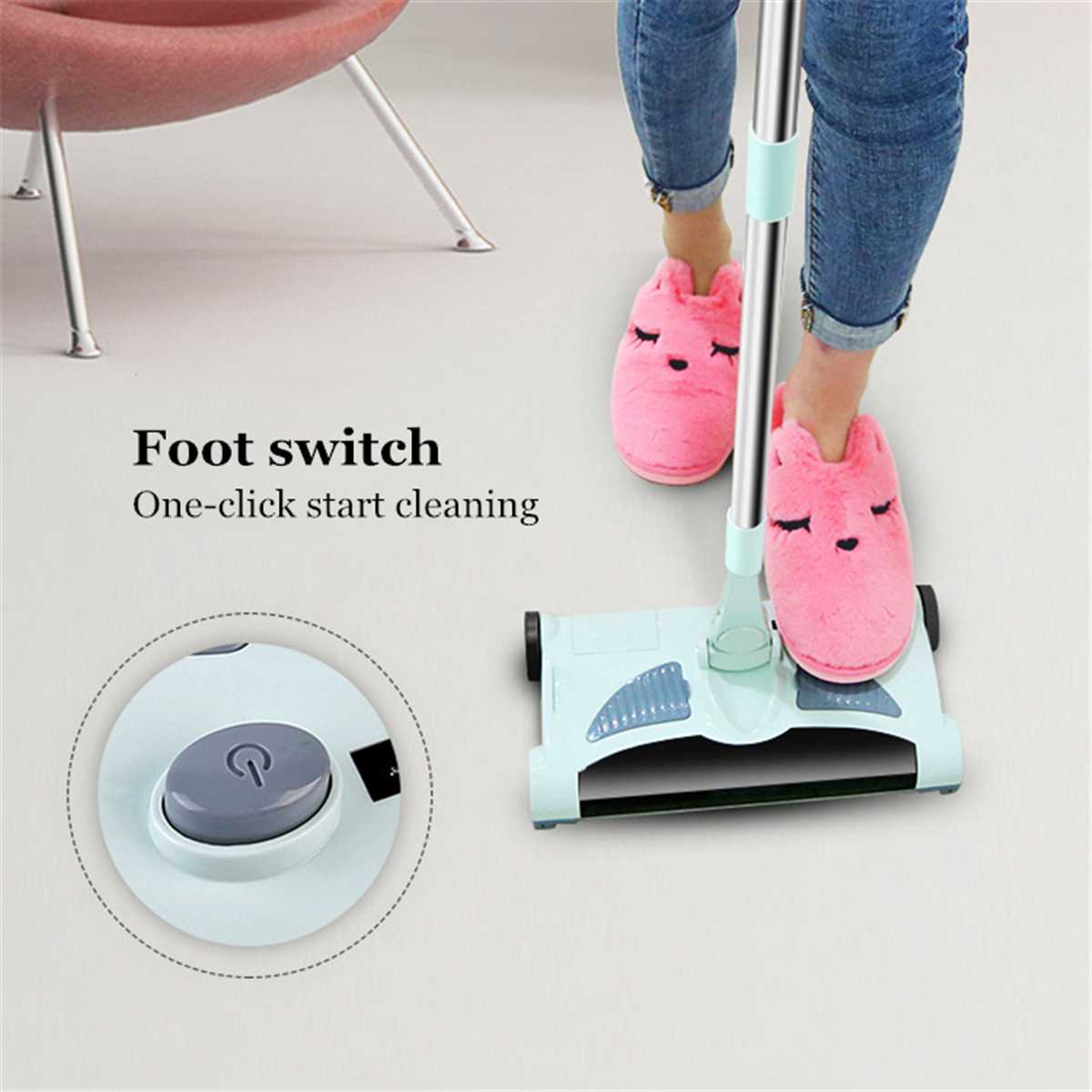 Hand-Push Electric Automatic Sweeper Carpet Cleaner Broom Dustpan Household Cleaning Tools Vacuum Cleaner Can Clean Hair Crumbs
