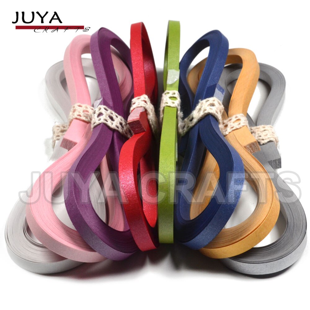 Juya metallisch Papier Quilling einstellen 2/3/5/7/10mm Breite Verfügbar, 355mm/streifen, 40 streifen/farbe: Breite 5mm 8 Farben