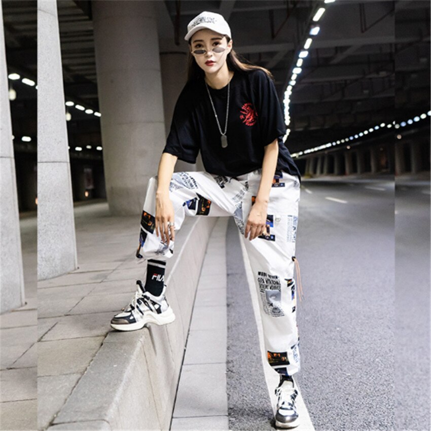 Hip hop Pants Men Loose Joggers Print Streetwear Harem Pants Clothes Ankle length Trousers