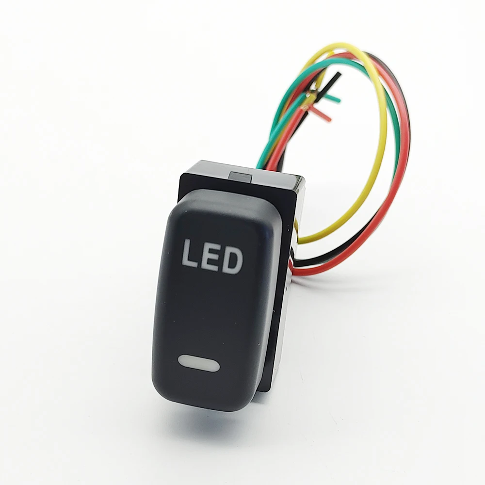 1Pc LED key switch power on off daytime running light DRL Mirror Switch Push Button For Mitsubishi Pajero V73 V93 V97 Lancer X: Red