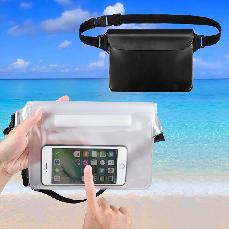 PVC Waterproof Transparent Women&#39;s Bag Outdoor Sports Fanny Pack Swim Belt Bag Storage Phone Waist Pack Handbags