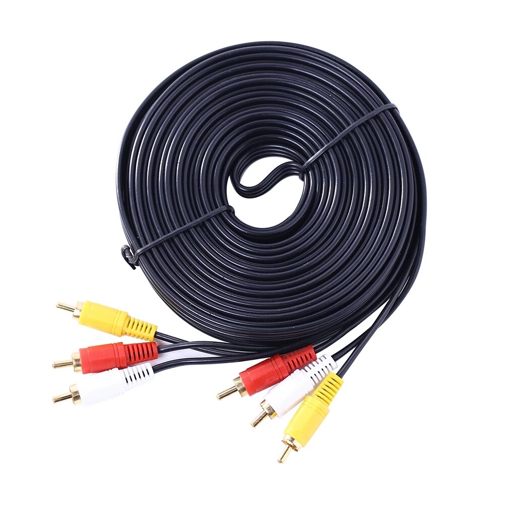 RCA Male to 3 RCA Male Composite Audio Video AV Cable Plug 3X RCA Retail &amp; 1.5M 3M 5M 10M