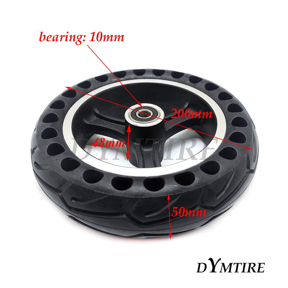 200x50 Wheel Hollow Hole Solid Tire for Mini Electric Scooter Front Wheel 8 Inch Non Pneumatic Stab Proof Tyre Replacement Parts