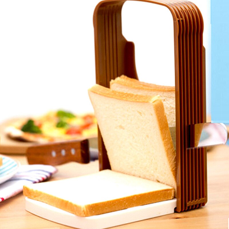 Toast brödskärare plast hopfällbar limpa skärställ skärguide skärverktyg kökstillbehör praktisk brödskärare limpa