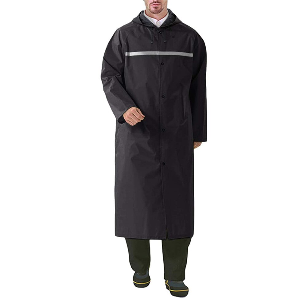 TACVASEN Waterproof Rain Jackets Men's Outdoor Raincoats Water Resistance Raincoat Hiking Camping Working Rainwear Hooded Jacket: Black / CN XL (US M)