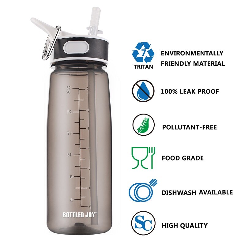 Flaschen- Freude 0.7L wasser flasche mit strohhalm trinken Tritan bpa frei freundlicher wasser Filter flaschen freundlicher Griff mein Fitnessstudio Kunststoff flasche