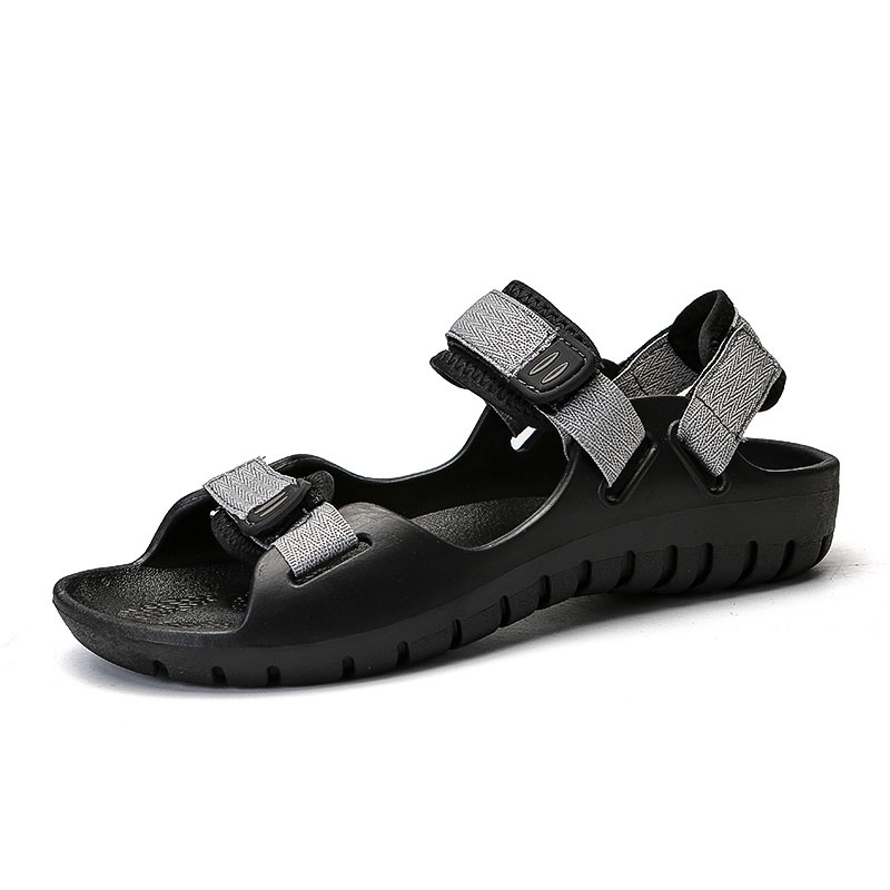 Mænd sandaler komfortable mænd sommer hjemmesko sko stor størrelse bløde strandsandaler mænd roman komfortable mænd sommer lejligheder: Grå / 10