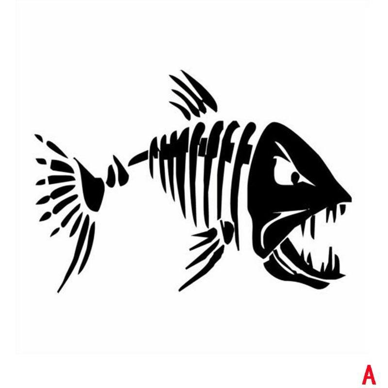 1Pc Skelet Vis Boten Stickers Huisdier Reflecterende Graphics Venster Vissen Dinghy Boot Accessoires Auto Voor Kayak Kano Sticker S5T4: Black