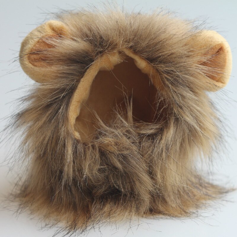 Engraçado bonito animal de estimação gato traje leão mane peruca chapéu para gato cão dia das bruxas roupas de natal fantasia vestido com orelhas roupas para animais de estimação: Luz Verde
