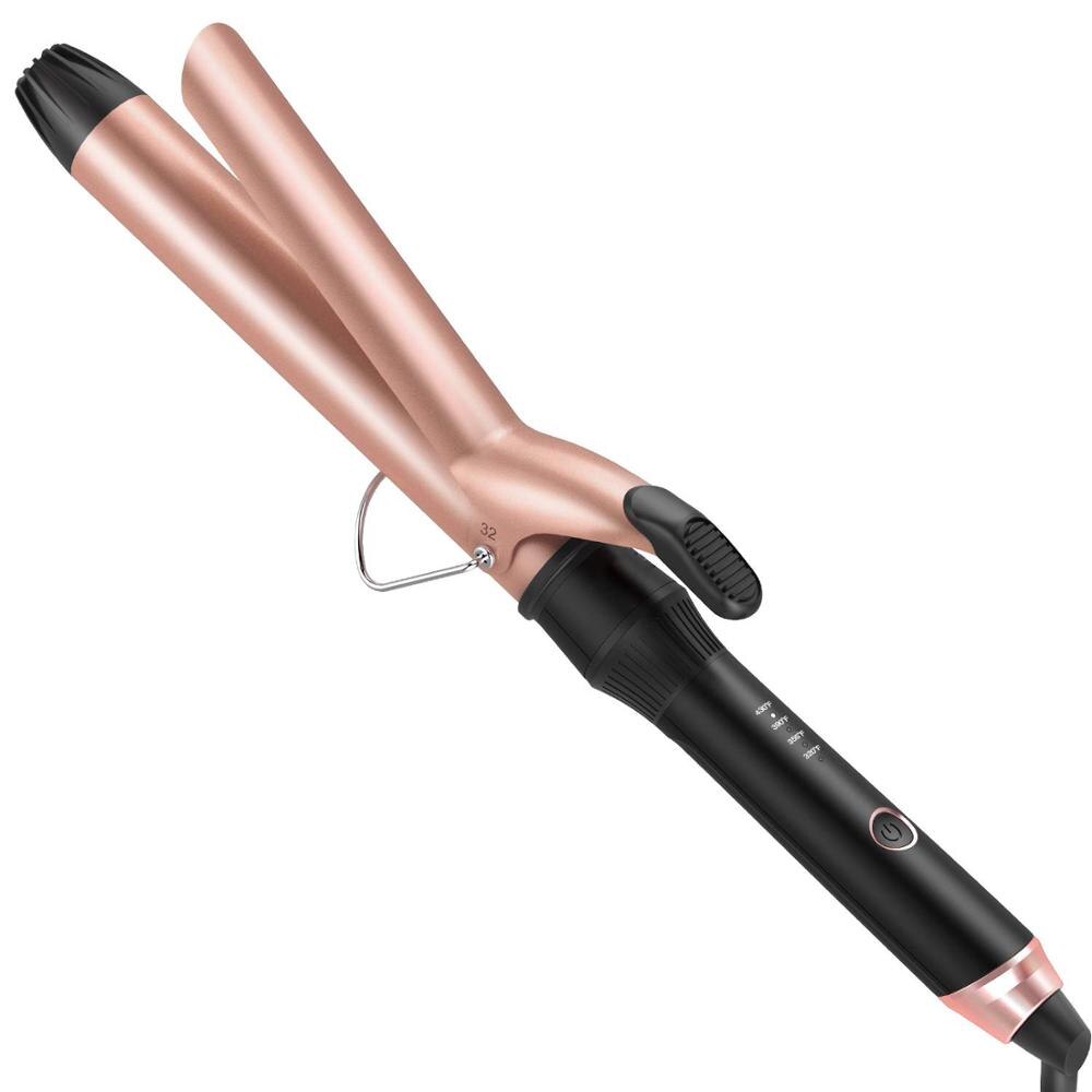 Curling Tongs 25mm Ceramic Tourmaline Hair Curlers Large Barrel Curling Tong with 4 Heat Setting 220℃ Curling Wand