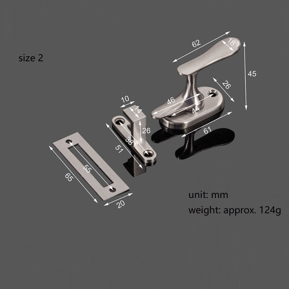 Home Hardware Gate Window Latch Door Lock Sliding Door Lock Stainless Steel Door Bolt: size 2