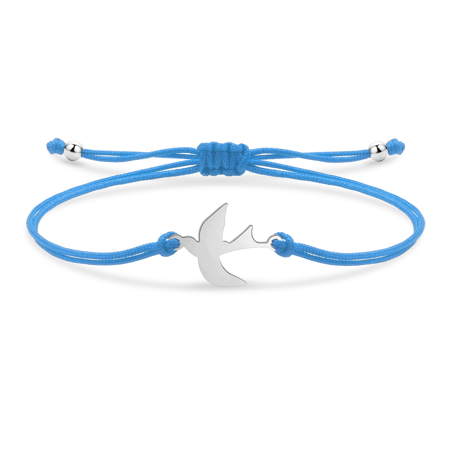 Roestvrijstalen Mooie Zwaluw Bedelarmband Vrouwen Wilde Dieren Rood Roze Blauw Grijs Groen Paars String Handgemaakte Sieraden Cadeau: Rhodium Plated