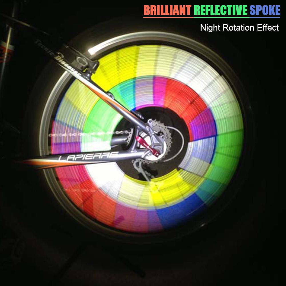 Luces de bicicleta con Clip para llanta de rueda, tubo de luz de advertencia de seguridad, Reflector reflectante, accesorios para bicicleta, 12 Uds.